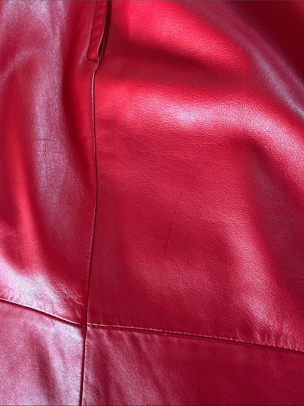 Vintage Investments Red Leather Skirt Size 8 Fits Modern XS 0 2 - Picture 15 of 16